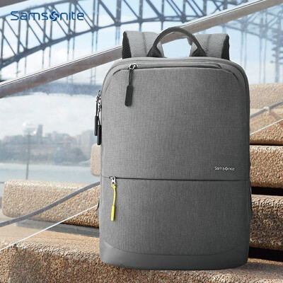 新秀丽 简约时尚双肩包电脑包 通用旅行包行李包 灰色  TR1*08024