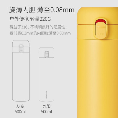 九阳（Joyoung）小红绳保温杯  B50V10D（黄） /B50V10B（黑）/B50V10C（红） 500ml