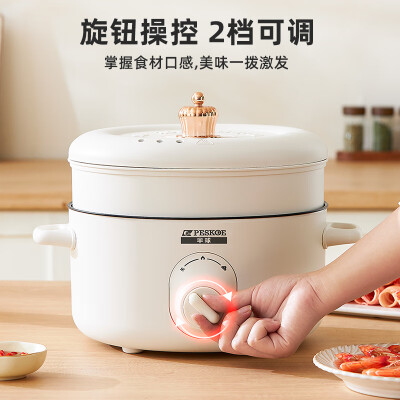 半球（PESKOE）多功能锅 电火锅 家用电热锅煎烤料理锅涮肉锅火锅 5升 TS-50B