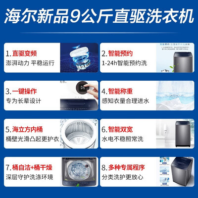 Haier洗衣机9公斤直驱变频质量烂不烂（海尔洗衣机怎么使用）-图片3
