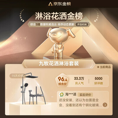 九牧淋浴花洒套装哪个型号好(九牧36602钢琴键淋浴套装淋浴花洒好不好)-图片3