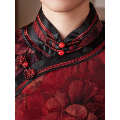 玺玥经典花罗香云纱旗袍连衣裙高端喜婆婆婚宴晚礼服中国风2025夏季 图片色