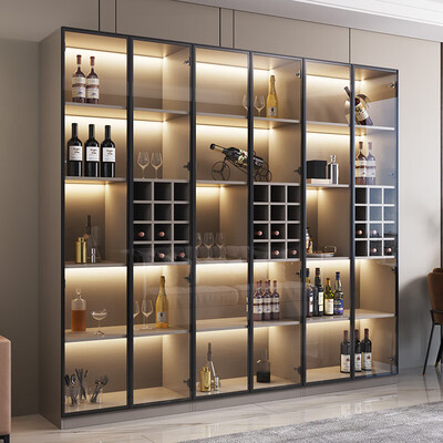 米囹 月影灰三门酒柜家用展示柜120x42x200CM是否值得入手(1米的酒柜怎么设计)-图片3