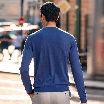 布先生男装怎么样(布先生 男士毛T 白桦绿 圆领 L/175男士羊毛衫质量如何)