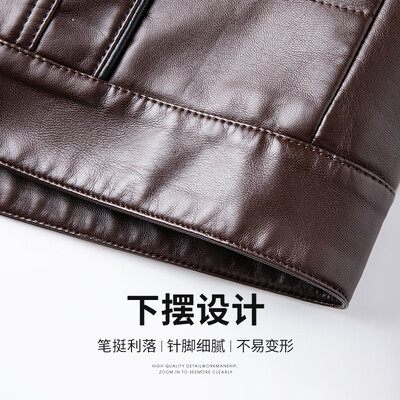 杉杉夹克怎么样(杉杉PU皮夹克男咖色185男士皮夹克体验效果好吗)-图片4