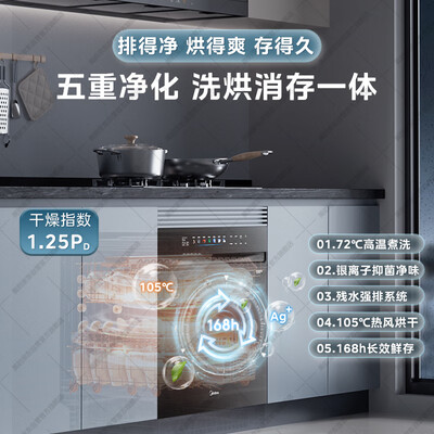 美的万向T7洗碗机灶下嵌入式值得手入吗(美的洗碗机哪款性价比最高)-图片2