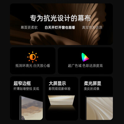 投影幕布好还是激光电视好（鲸米 J2S 80英寸抗光投影幕布激光电视质量如何）-图片5