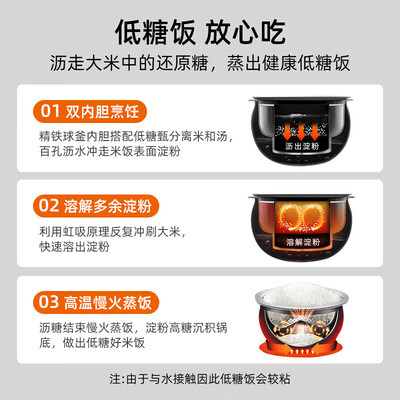 苏泊尔4L低糖电饭煲SF40HC850智能IH精铁球釜质量如何（苏泊尔电饭煲怎么预约煮饭）-图片2