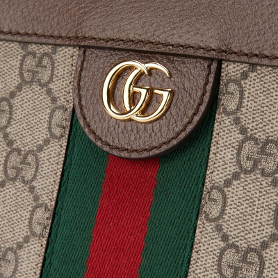 GUCCI古驰Ophidia系列小号肩背包链条包 米色/乌木色 均码