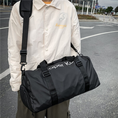 朗斐旅行包男大容量背包运动健身手提包短途出差斜挎包行李学生训练包好不好（朗斐包怎么样）