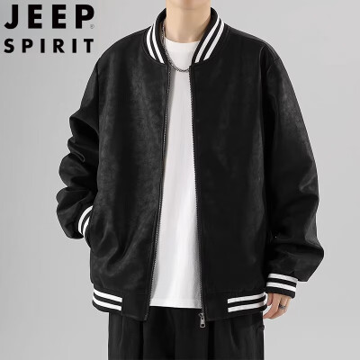 jeep皮夹克怎么样（JEEP SPIRIT夹克男黑色XL JK902男士皮衣是否值得入手）-图片1