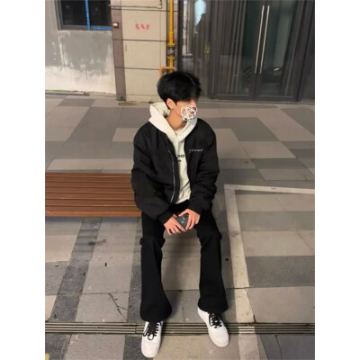 趣米乐美式hiphop飞行员夹克男女春秋季宽松潮流棒球服高街痞帅衣服外套