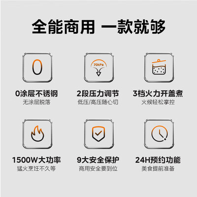 美的电压力锅做饭和普通电饭煲一样吗(美的Midea电压力锅12L无涂层商用煮饭锅商用电压力锅测评看真相)-图片5