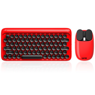 洛斐（LOFREE）   LOFREE洛斐 dot圆帽蓝牙机械键盘青轴 无线键盘鼠标套装充电（Mac笔记本ipad电脑办公） 红色套装