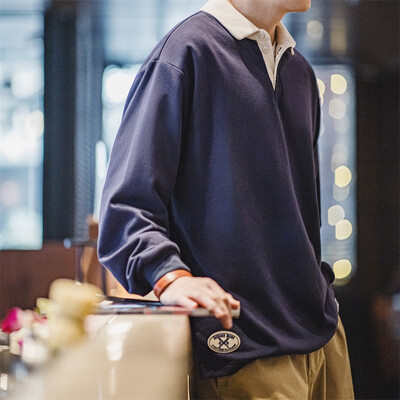 马登工装撞色polo卫衣海军蓝L男士长袖质量烂不烂(马登男靴怎么样)-图片2