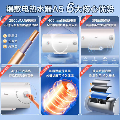 美的A5系列电热水器 2500W速热值得手入吗（美的电热水器哪款好）-图片1