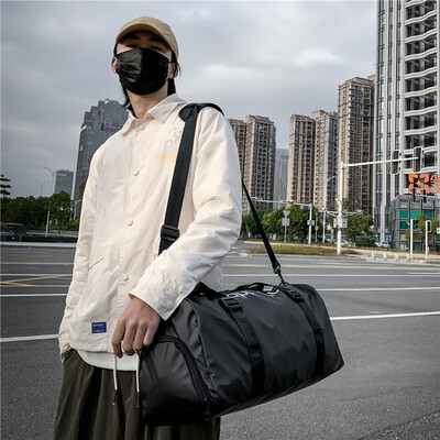 朗斐旅行包男大容量背包运动健身手提包短途出差斜挎包行李学生训练包好不好（朗斐包怎么样）