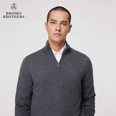 布克兄弟衬衫好吗（布克兄弟绵羊毛拉链领毛衣灰色M男士针织衫体验效果好吗）