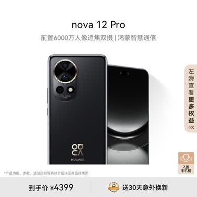 华为nova 12 Pro 前置6000万人像追焦双摄 512GB