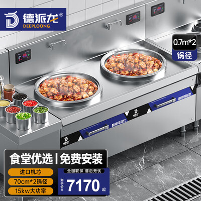 电磁炉双灶头哪个牌子好(德派龙 商用电磁炉 15kw 双头灶双头电磁炉质量烂不烂)-图片3