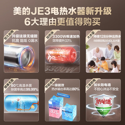 美的F8032-JE3(HE) 80L 电热水器质量如何（美的电热水器怎么清理里面的污水）