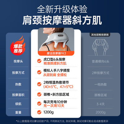 NOFA FK3颈椎按摩器送礼实用款按摩披肩评测说真相（按摩披肩怎么使用方法）