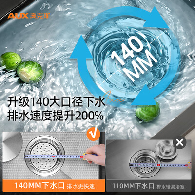 不锈钢水槽跟石槽哪个好(奥克斯304不锈钢米粒纹水槽厨房水槽质量如何)-图片2