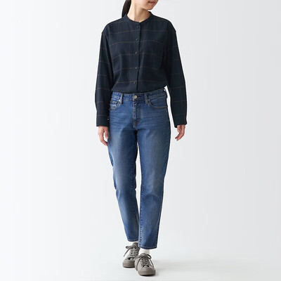 MUJI法兰绒立领衬衫海军蓝格子M靠谱吗,揭秘内幕（无印良品衬衫质量怎么样）