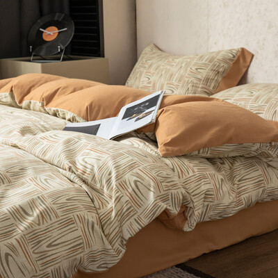 無印良品 水洗全棉磨毛四件套几何风情 200*230cm MUJI-TJ23-86