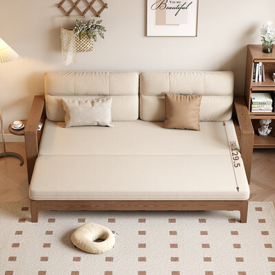 乐系实木沙发床伸缩1米5多功能客厅双人沙发床折叠两用质量如何（乐系实木沙发床伸缩1米5多功能客厅双人沙发床折叠两用是否值得入手）-图片3