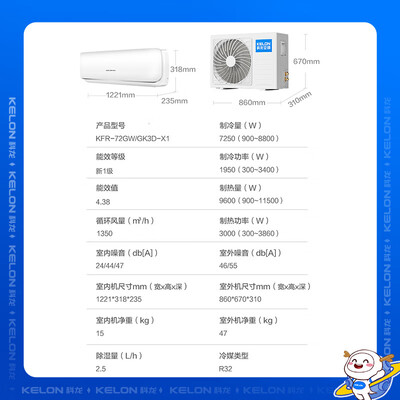 科龙3匹新一级变频空调速冷暖低音壁挂怎么样（科龙空调怎么调热风）-图片4