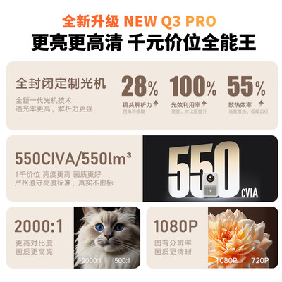 小明投影仪好吗（小明 New Q3 Pro 1080P云台投影仪投影机质量烂不烂）-图片6