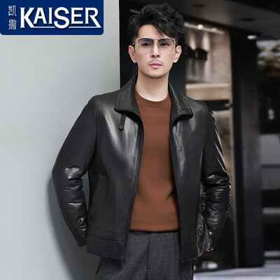 凯撒真皮羽绒服男黑色170男士皮衣怎么样(凯撒男士皮衣怎么样)-图片2
