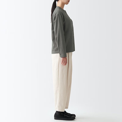 MUJI法兰绒立领衬衫M棕色评测说真相（无印良品衬衫怎么搭配）