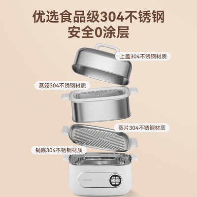 飞利浦 HD3300 20 9升多功能电蒸锅不锈钢蒸锅评测说真相（飞利浦蒸汽锅怎么用）-图片2