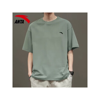 安踏（ANTA）冰丝速干短袖t恤男2025春夏季男士凉爽透气弹力跑步健身运动服饰