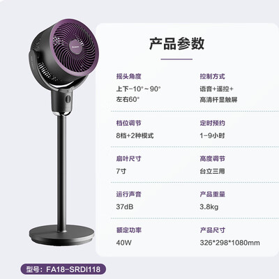 艾美特轻音节能空气循环扇AIRMATE暴风海贝118质量烂不烂(艾美特循环扇怎么连接手机)-图片1