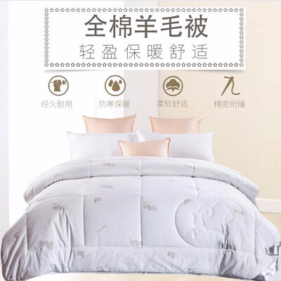 伊伊爱全棉防羽布丝光羊毛被200*230cm约7.8斤 DB-8YMB-001