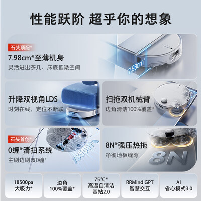 石头扫地机器人哪个好(石头P20 Pro扫拖一体机器人扫地机怎么样)-图片1