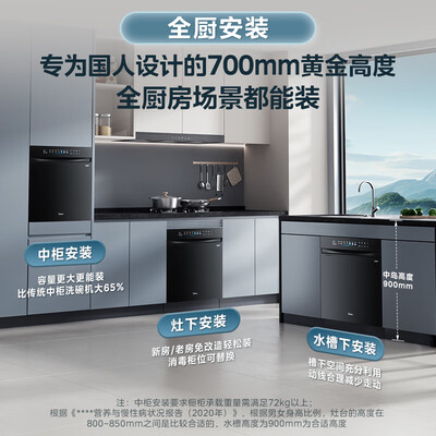 美的万向T7洗碗机灶下嵌入式值得手入吗(美的洗碗机哪款性价比最高)-图片1