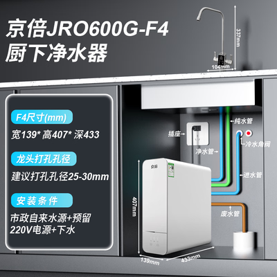 京倍F4净水器600G大通量厨下净水器质量如何(京佰厨油烟净化器怎么样)-图片4