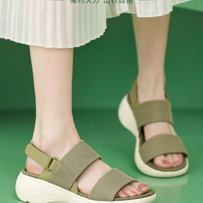 品牌断码清仓真皮薏尓慷凉鞋女2025夏季外穿舒适沙滩凉鞋妈妈凉鞋