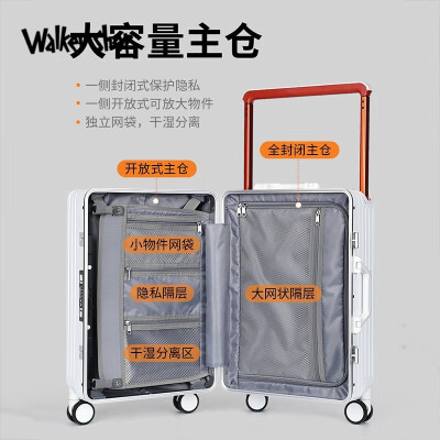 Walker Shop 时尚新款拉杆箱多功能前开口旅行箱出差行李箱宽拉杆可登机箱