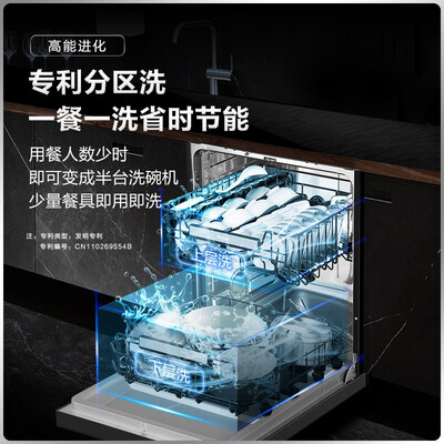 海尔 EYBW152266BKU1 嵌入式双面洗碗机 15套变频精洗质量烂不烂（海尔洗碗机怎么使用视频教程）-图片2