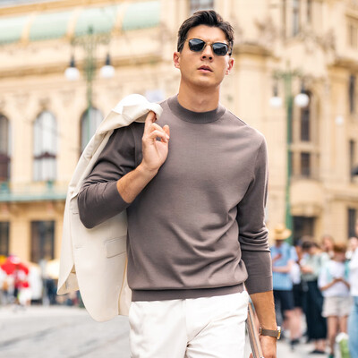 布先生男装怎么样（布先生 男士毛T 雅米杏 小高领 L/175男士羊毛衫是否值得入手）