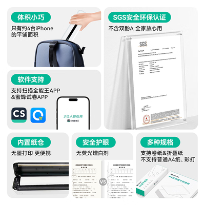 CAMSCANNER P1 Max远程版便携打印机评测说真相（camon打印机怎么放纸）-图片1