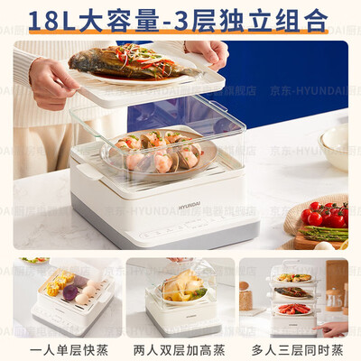 电蒸锅对比视频(HYUNDAI CF002 电蒸锅 18L 多功能家用电蒸箱评测说真相)-图片1