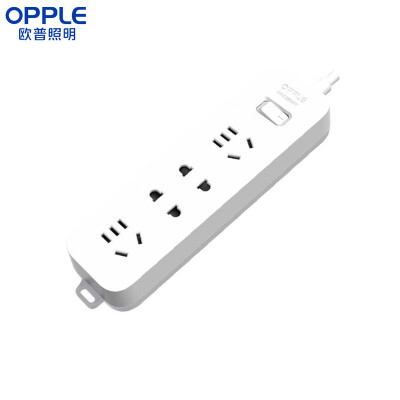 欧普照明（OPPLE）S03-2403 国标基础有线排插10A 250V～ 总控-2个两孔+2个五孔-1.8M