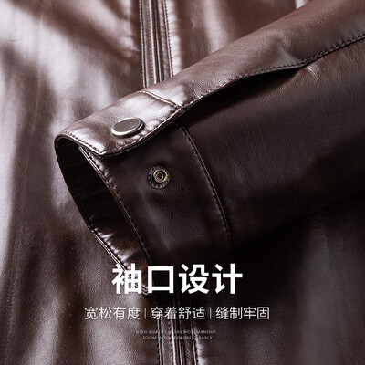 杉杉夹克怎么样(杉杉PU皮夹克男咖色185男士皮夹克体验效果好吗)-图片3