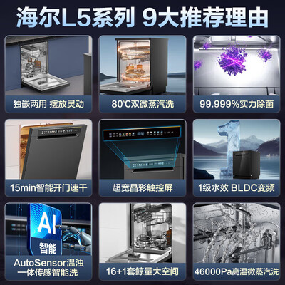 海尔洗碗机13套哪个型号好（海尔Haier洗碗机L5变频超一级水效16套独嵌两用全自动洗碗机值得手入吗）-图片6